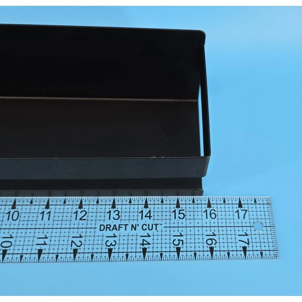 KES‎ Shelf w/ Railing Self Adhesive Black Metal 4x16x3